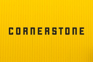 Cornerstone is a no-nonsense modular font that is available to download for free. It was constructed based on square blocks and circles for the rounded corners.