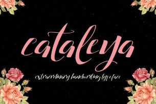 Cataleya is an elegant, presentational but less readable handwriting style font that is free to download. The font fits perfectly for many design applications especially wedding invitation cards, feminine designs and more.